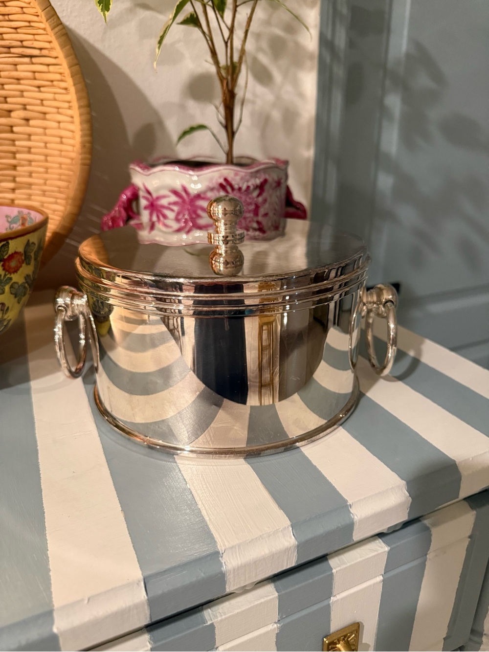 Vintage St James Brazil Ice bucket with handles